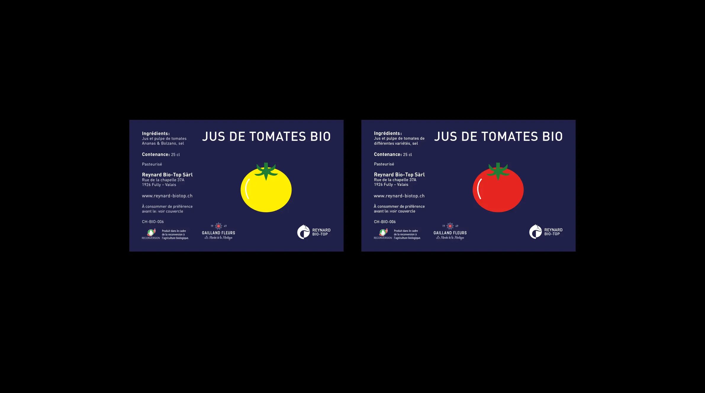 étiquette jus de tomate