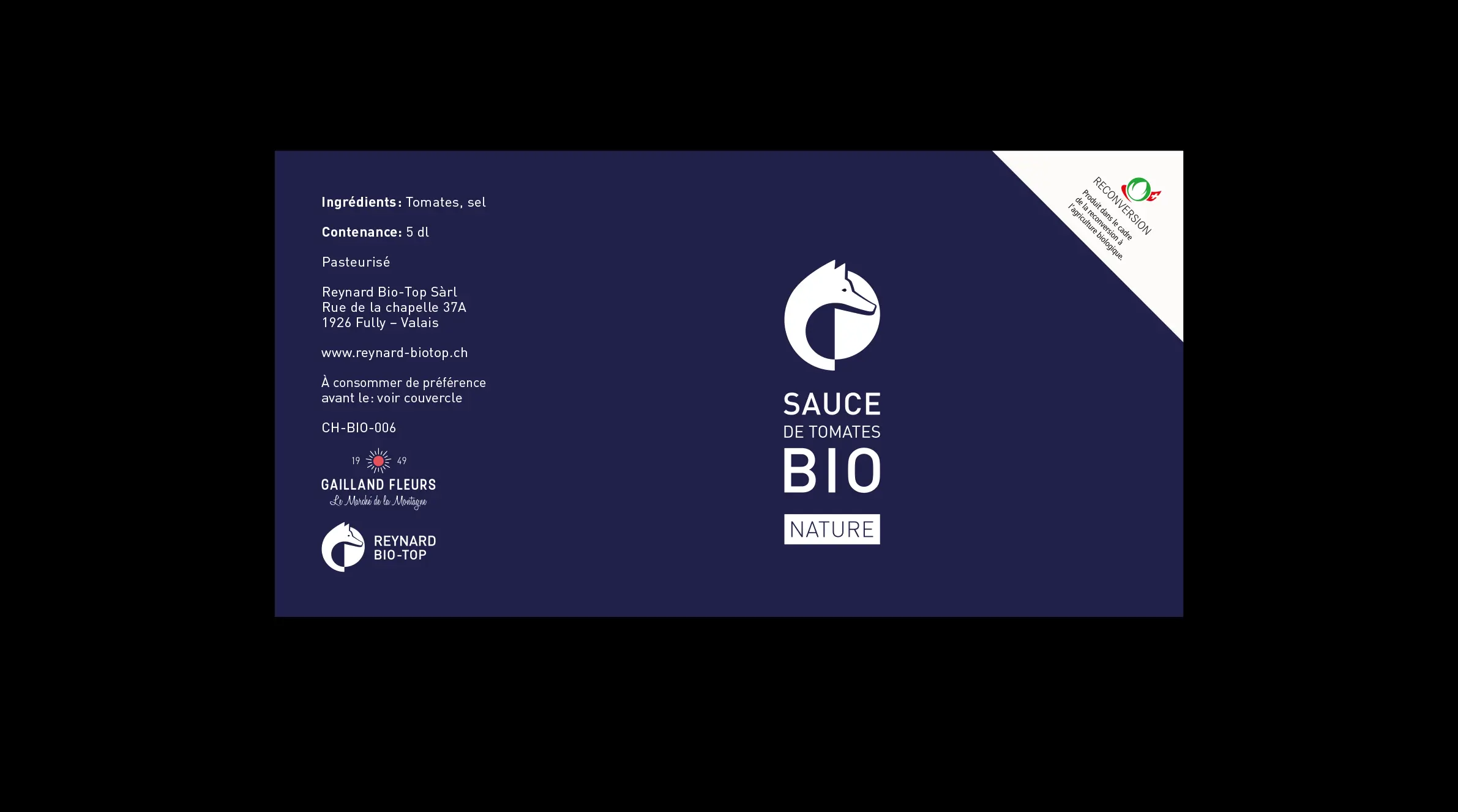 étiquette sauce tomate